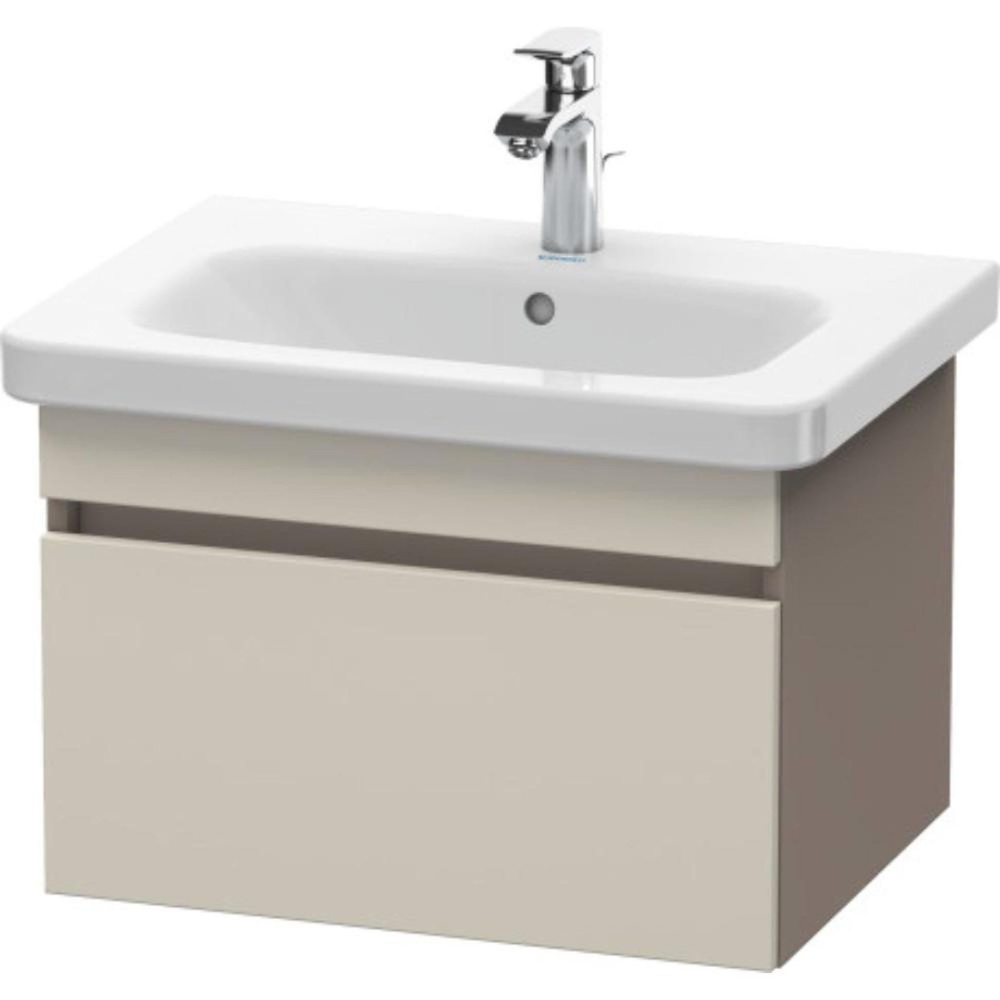 Duravit DuraStyle 23" x 16" x 18" One Drawer Wall-Mount Vanity Unit in Taupe and Basalt (DS638009143)