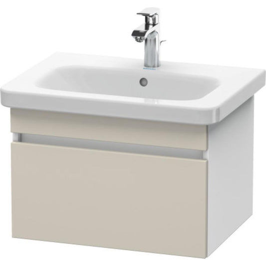 Duravit DuraStyle 23" x 16" x 18" One Drawer Wall-Mount Vanity Unit in Taupe and White (DS638009118)