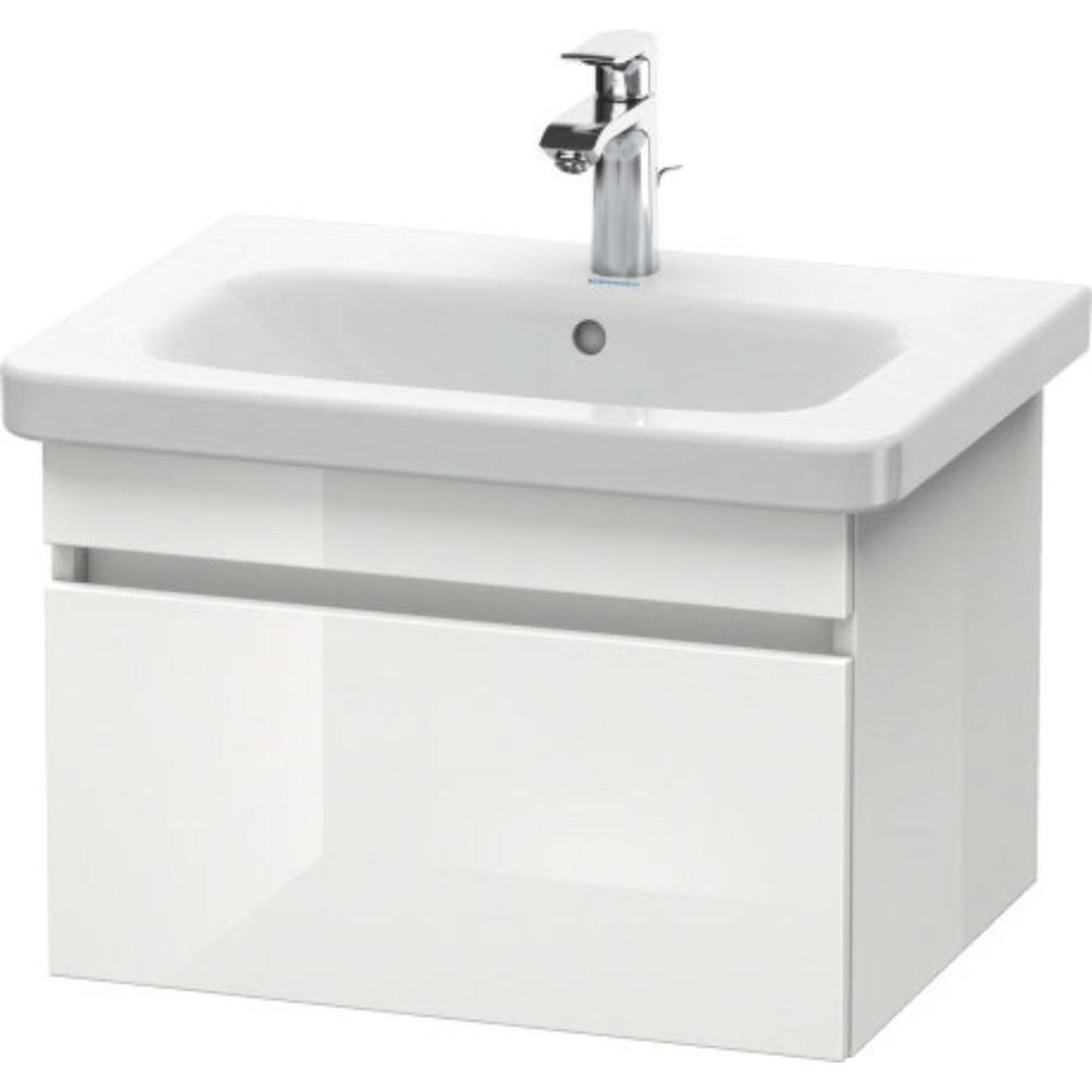 Duravit DuraStyle 23" x 16" x 18" One Drawer Wall-Mount Vanity Unit in White High Gloss (DS638002222)