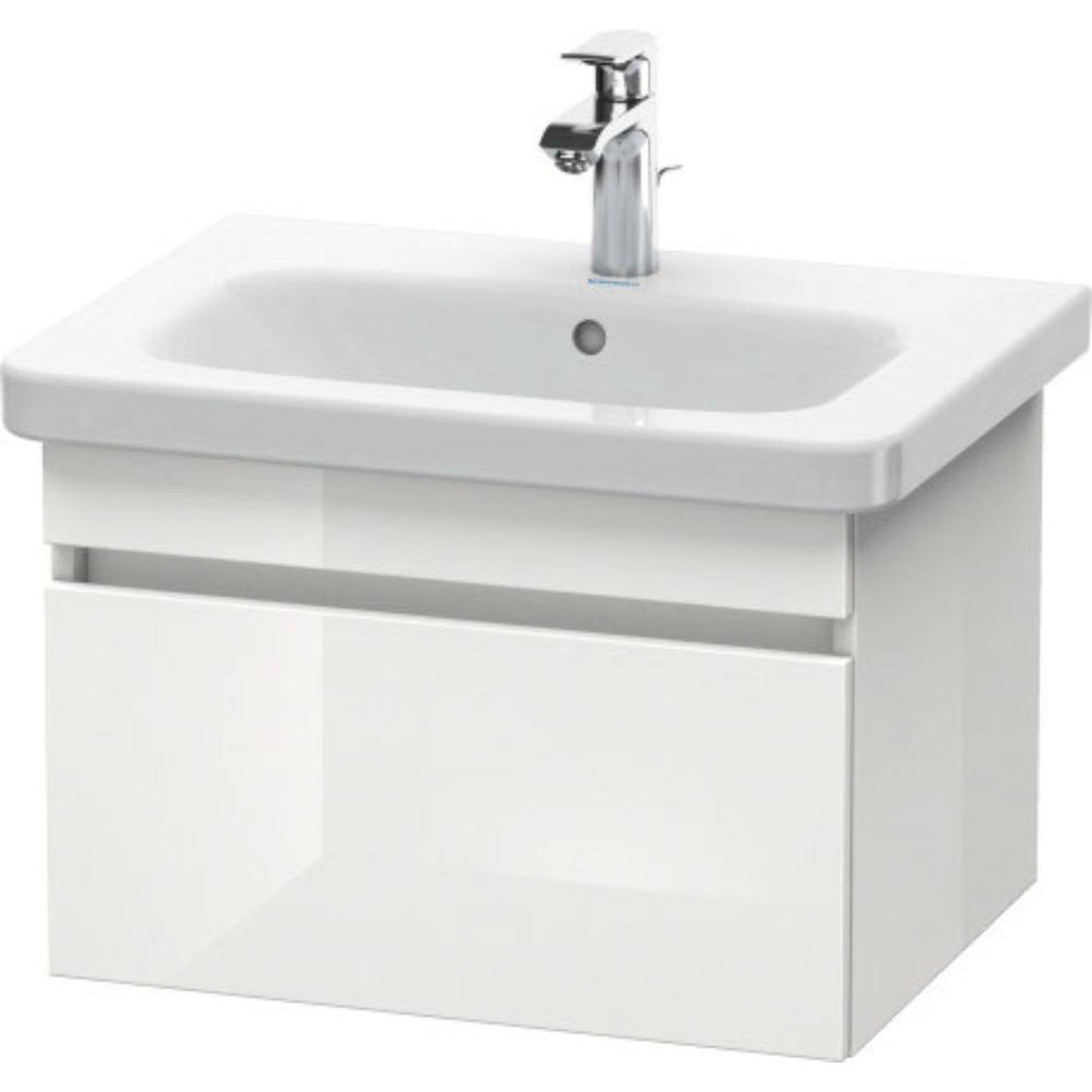 Duravit DuraStyle 23" x 16" x 18" One Drawer Wall-Mount Vanity Unit in White High Gloss (DS638002222)