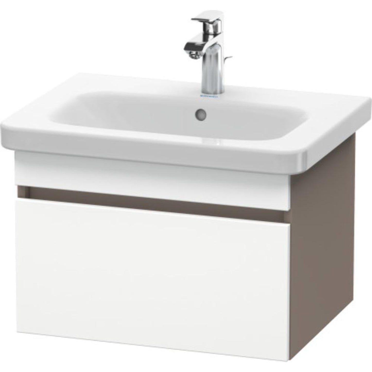 Duravit DuraStyle 23" x 16" x 18" One Drawer Wall-Mount Vanity Unit in White Matt and Basalt (DS638001843)
