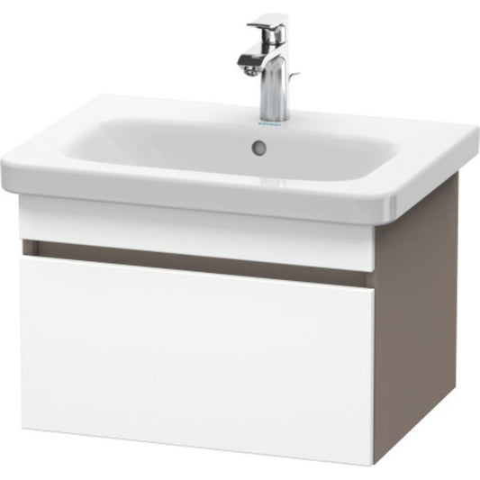 Duravit DuraStyle 23" x 16" x 18" One Drawer Wall-Mount Vanity Unit in White Matt and Basalt (DS638001843)