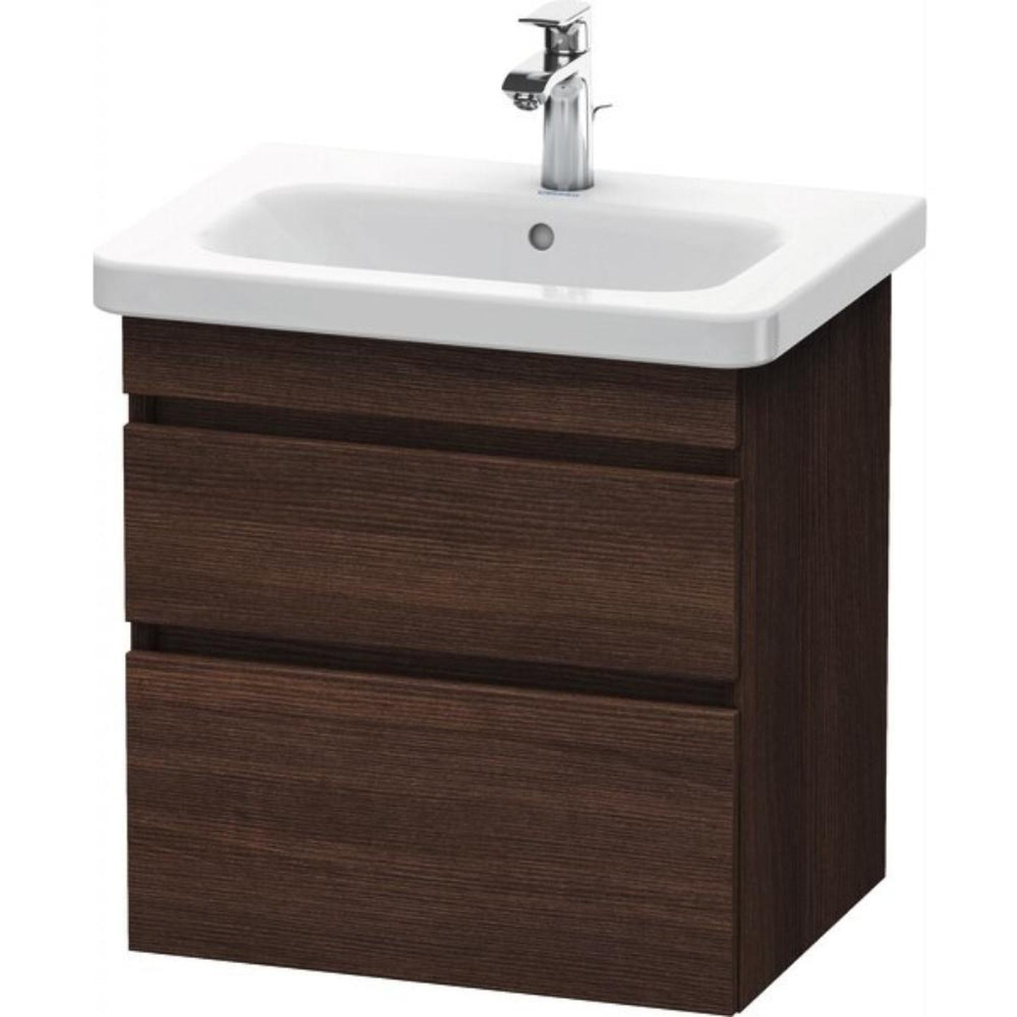 Duravit DuraStyle 23" x 24" x 18" Two Drawer Wall-Mount Vanity Unit in Chestnut Dark (DS648005353)
