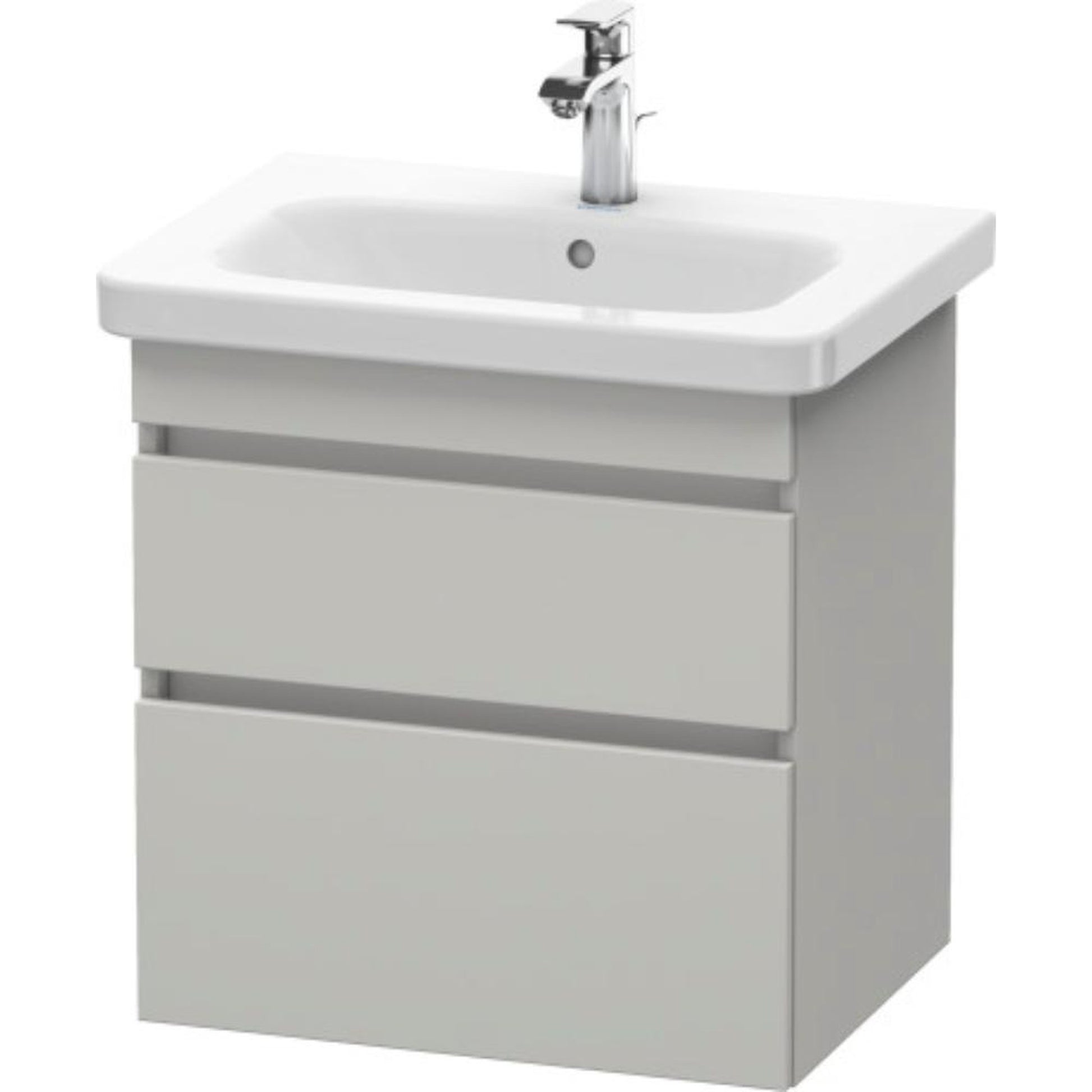 Duravit DuraStyle 23" x 24" x 18" Two Drawer Wall-Mount Vanity Unit in Concrete Grey Matt (DS648000707)