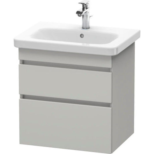 Duravit DuraStyle 23" x 24" x 18" Two Drawer Wall-Mount Vanity Unit in Concrete Grey Matt (DS648000707)