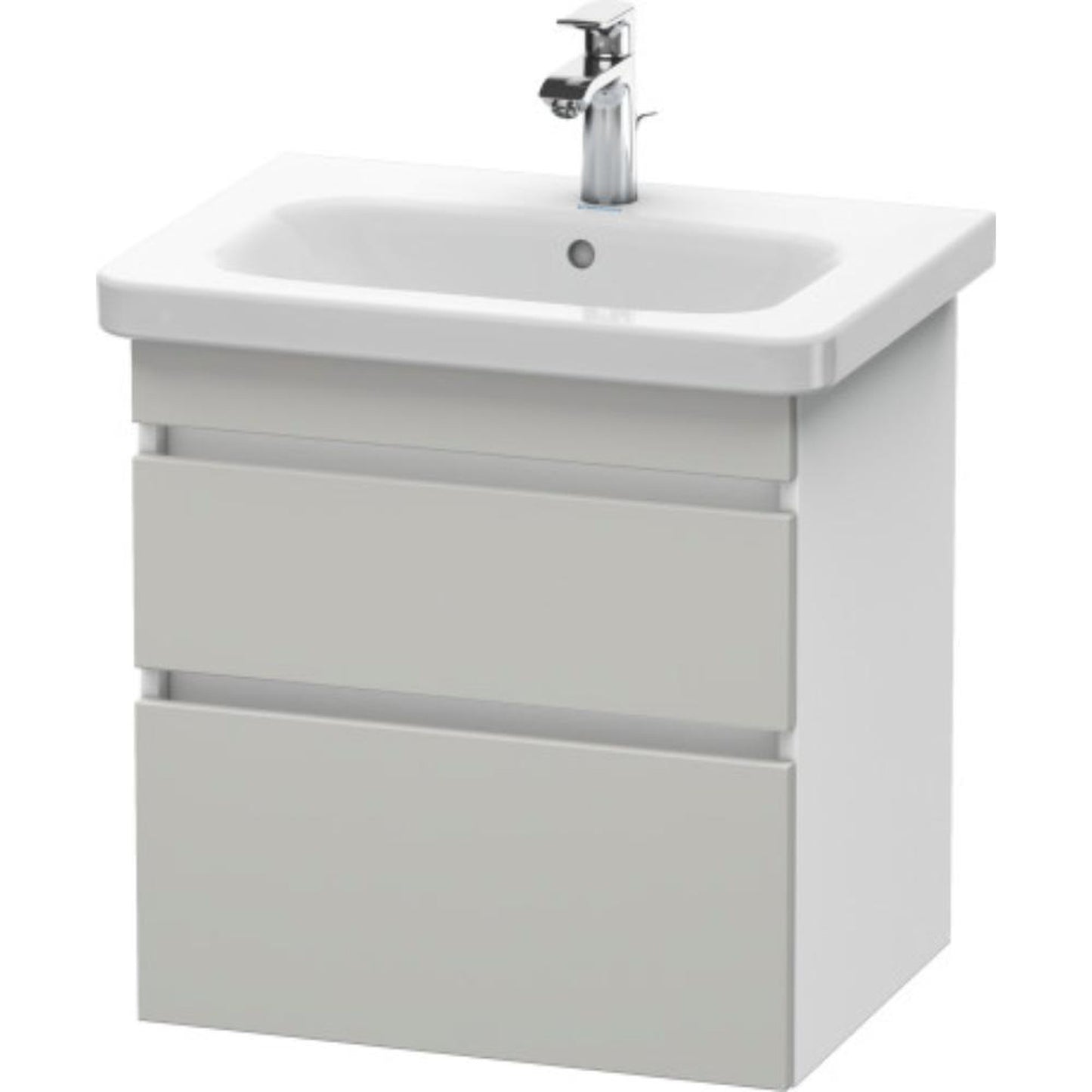 Duravit DuraStyle 23" x 24" x 18" Two Drawer Wall-Mount Vanity Unit in Concrete Grey Matt and White (DS648000718)