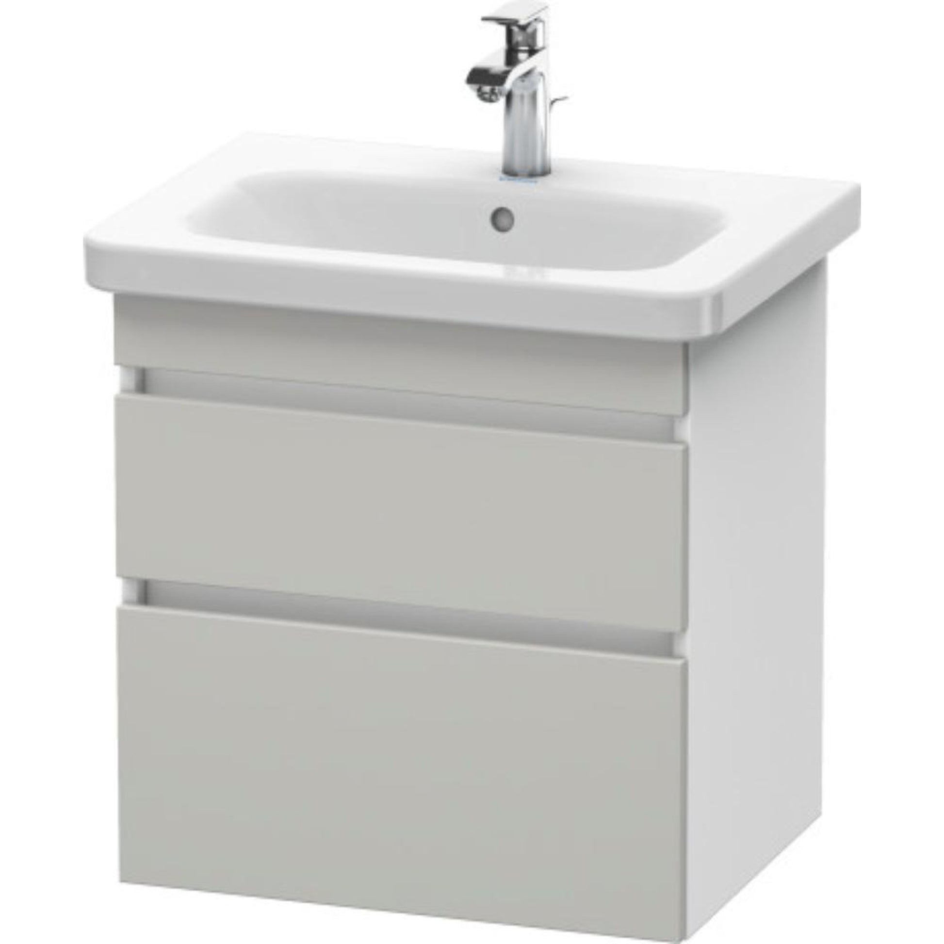 Duravit DuraStyle 23" x 24" x 18" Two Drawer Wall-Mount Vanity Unit in Concrete Grey Matt and White (DS648000718)