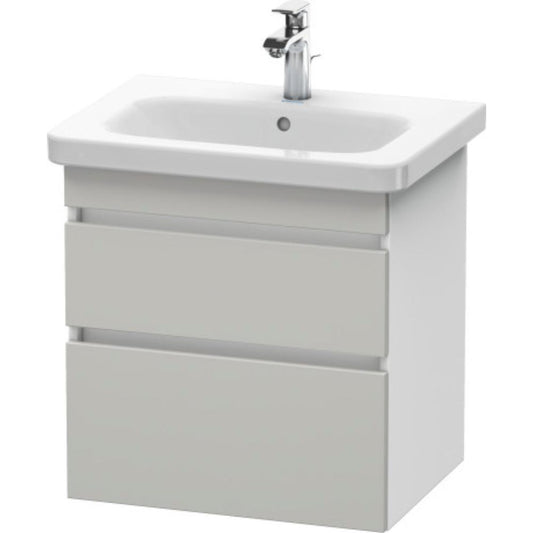Duravit DuraStyle 23" x 24" x 18" Two Drawer Wall-Mount Vanity Unit in Concrete Grey Matt and White (DS648000718)