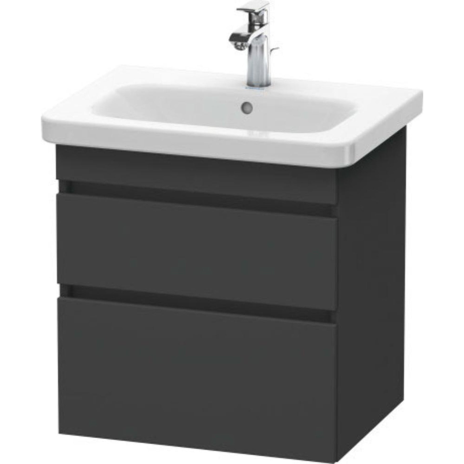 Duravit DuraStyle 23" x 24" x 18" Two Drawer Wall-Mount Vanity Unit in Graphite (DS648004949)