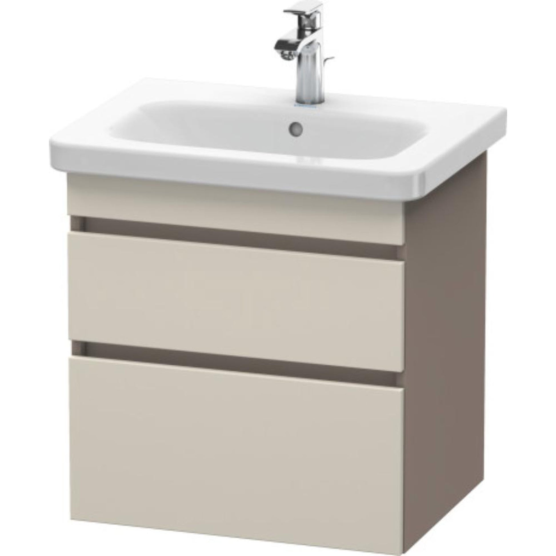 Duravit DuraStyle 23" x 24" x 18" Two Drawer Wall-Mount Vanity Unit in Taupe and Basalt (DS648009143)