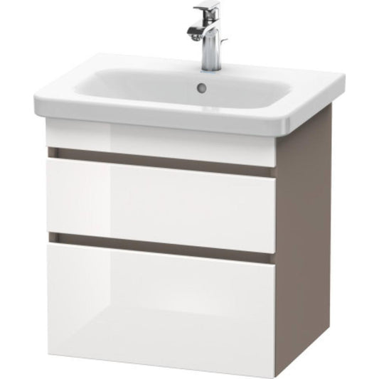Duravit DuraStyle 23" x 24" x 18" Two Drawer Wall-Mount Vanity Unit in White High Gloss and Basalt (DS648002243)