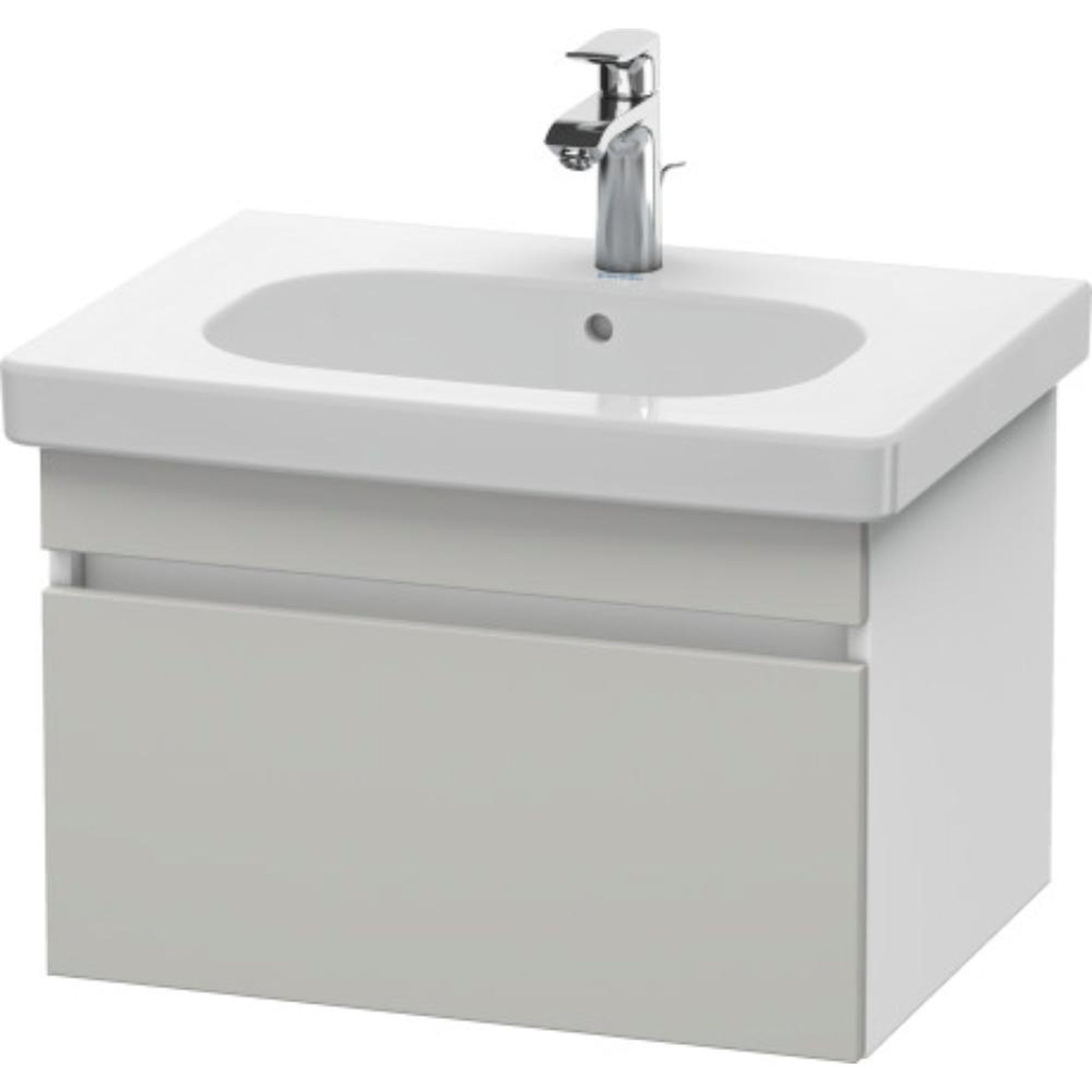 Duravit DuraStyle 24" x 16" x 18" One Drawer Wall-Mount Vanity Unit in Concrete Grey Matt and White (DS638300718)