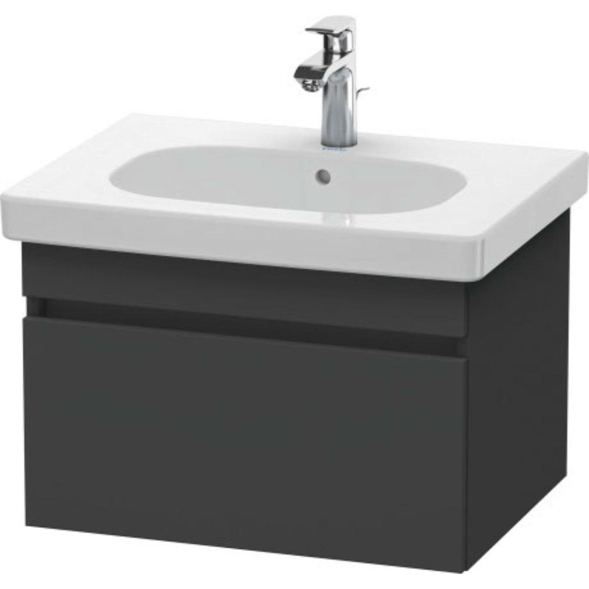 Duravit DuraStyle 24" x 16" x 18" One Drawer Wall-Mount Vanity Unit in Graphite (DS638304949)