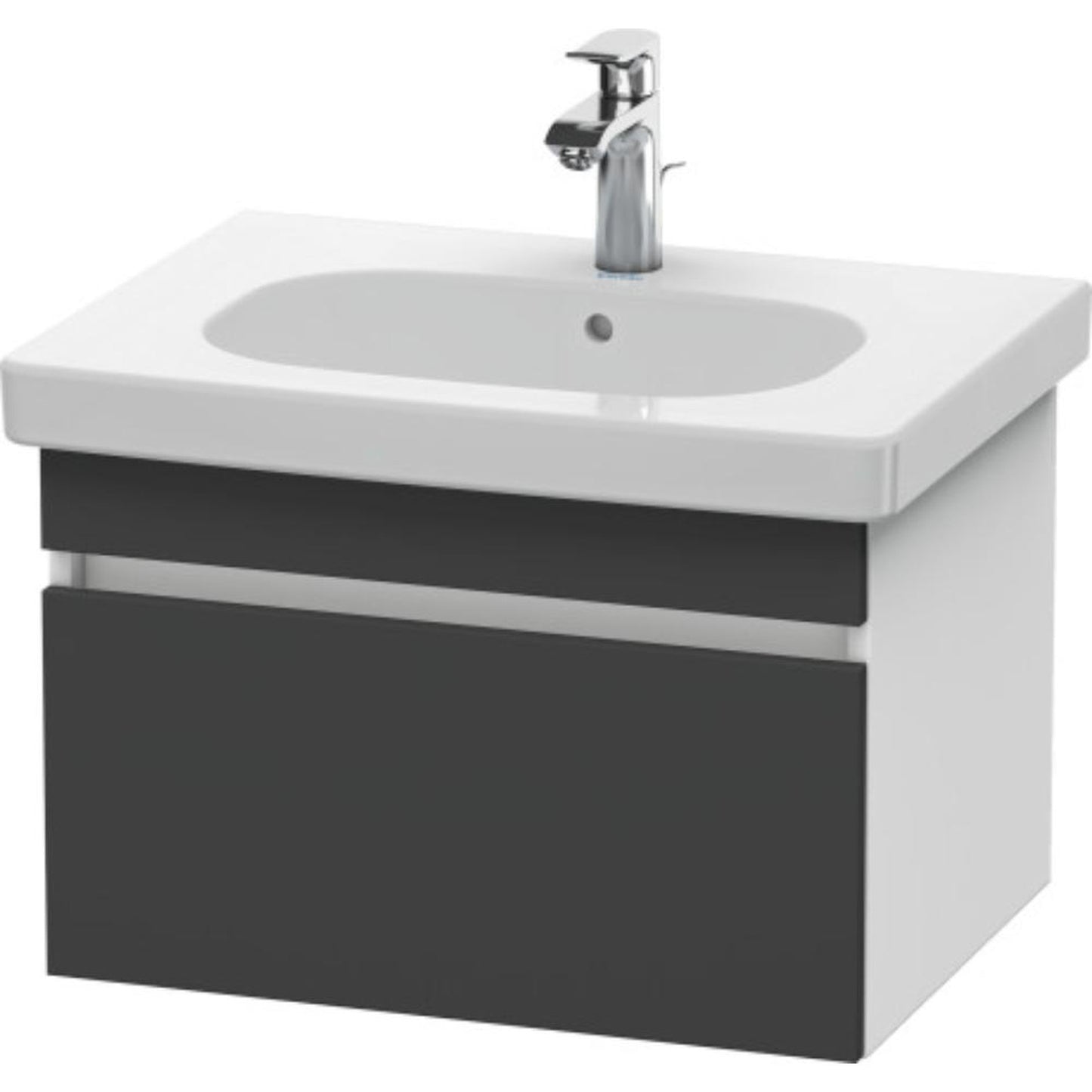 Duravit DuraStyle 24" x 16" x 18" One Drawer Wall-Mount Vanity Unit in Graphite and White (DS638304918)