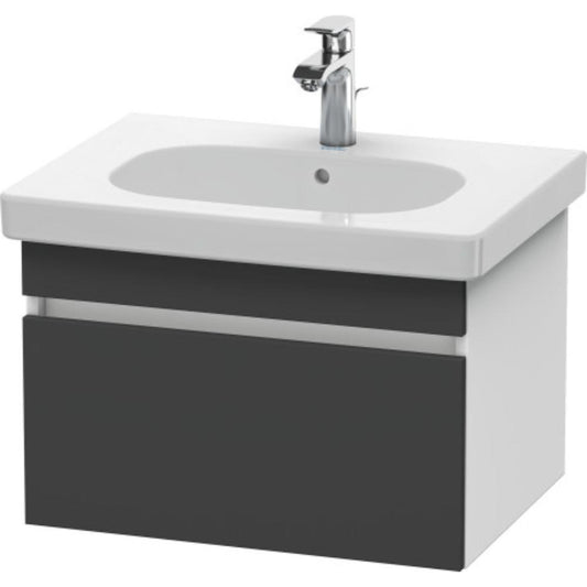 Duravit DuraStyle 24" x 16" x 18" One Drawer Wall-Mount Vanity Unit in Graphite and White (DS638304918)
