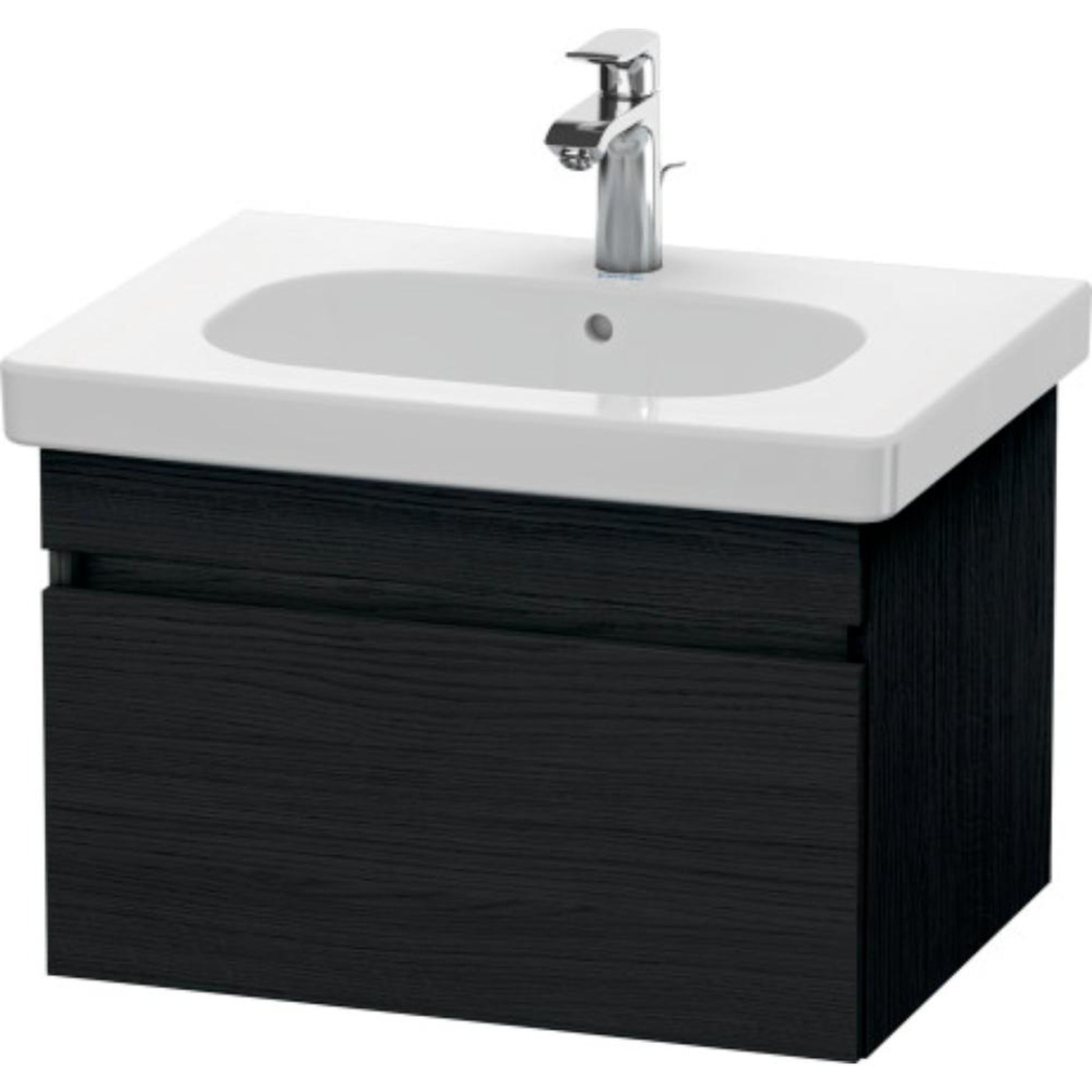 Duravit DuraStyle 24" x 16" x 18" One Drawer Wall-Mount Vanity Unit in Oak Black (DS638301616)