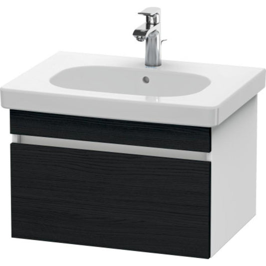 Duravit DuraStyle 24" x 16" x 18" One Drawer Wall-Mount Vanity Unit in Oak Black and White (DS638301618)