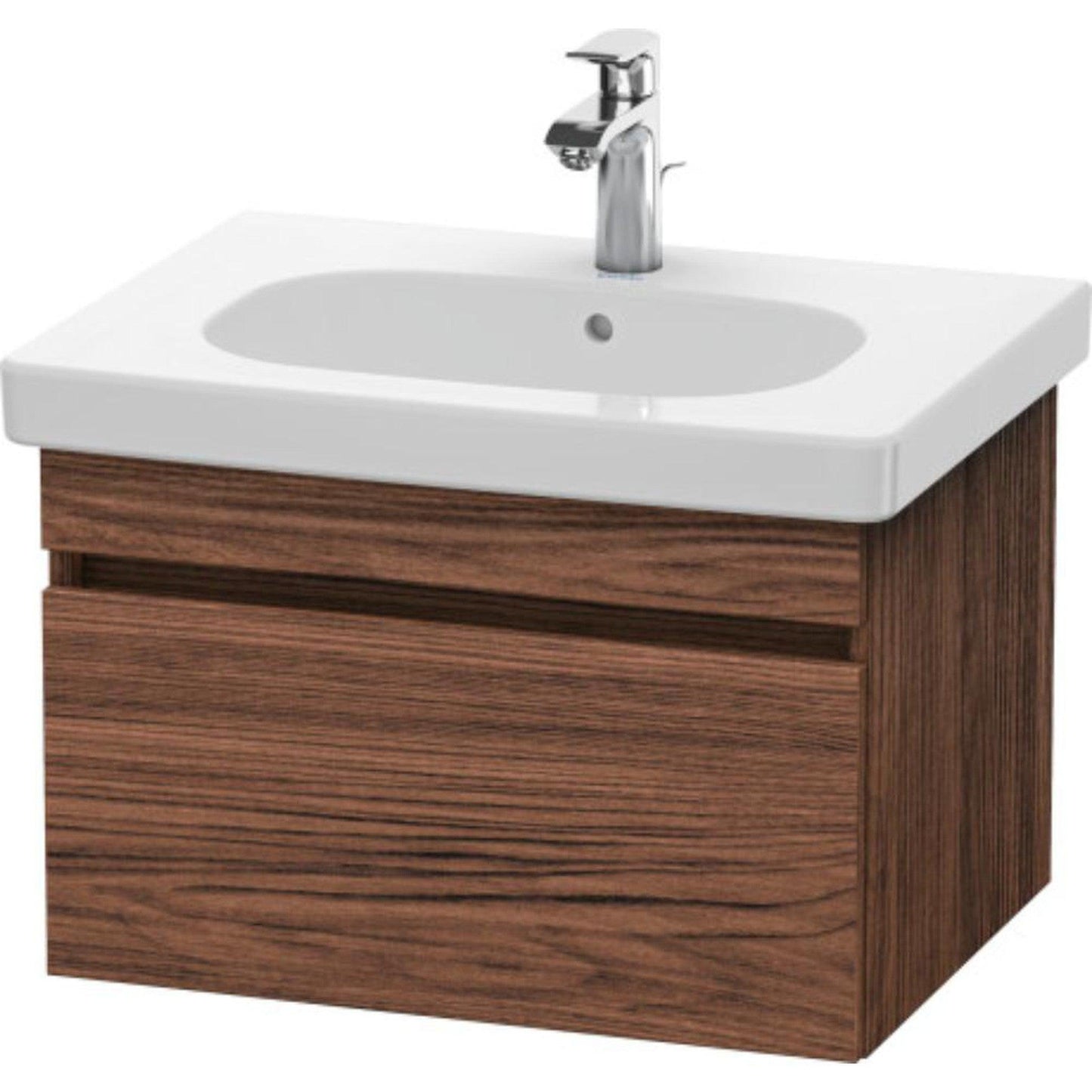 Duravit DuraStyle 24" x 16" x 18" One Drawer Wall-Mount Vanity Unit in Walnut Dark (DS638302121)