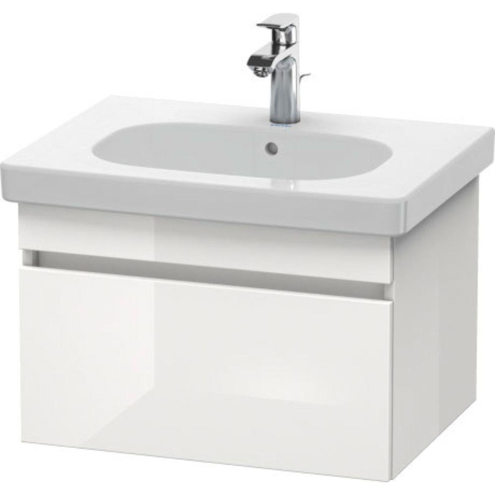 Duravit DuraStyle 24" x 16" x 18" One Drawer Wall-Mount Vanity Unit in White High Gloss (DS638302222)