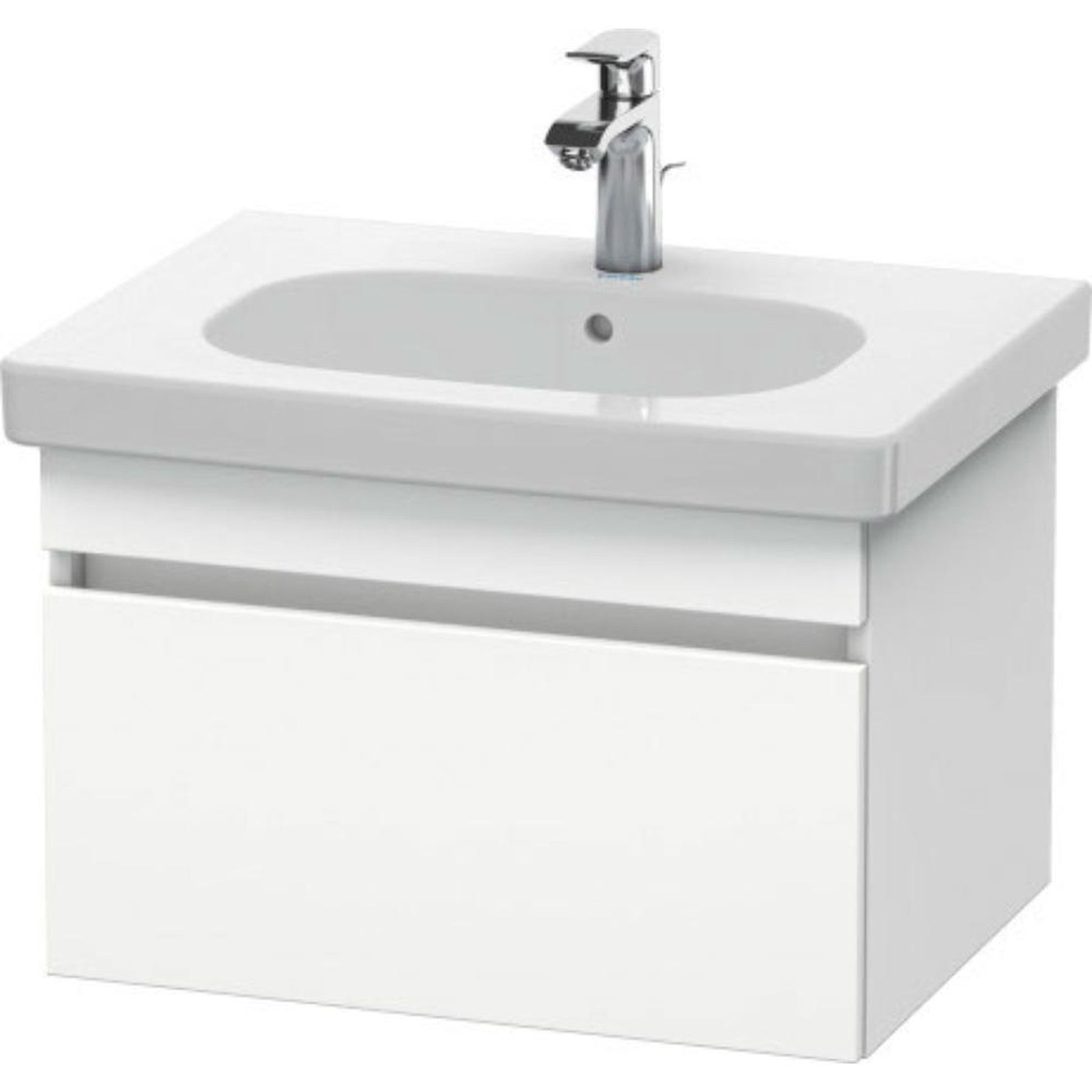 Duravit DuraStyle 24" x 16" x 18" One Drawer Wall-Mount Vanity Unit in White Matt (DS638301818)