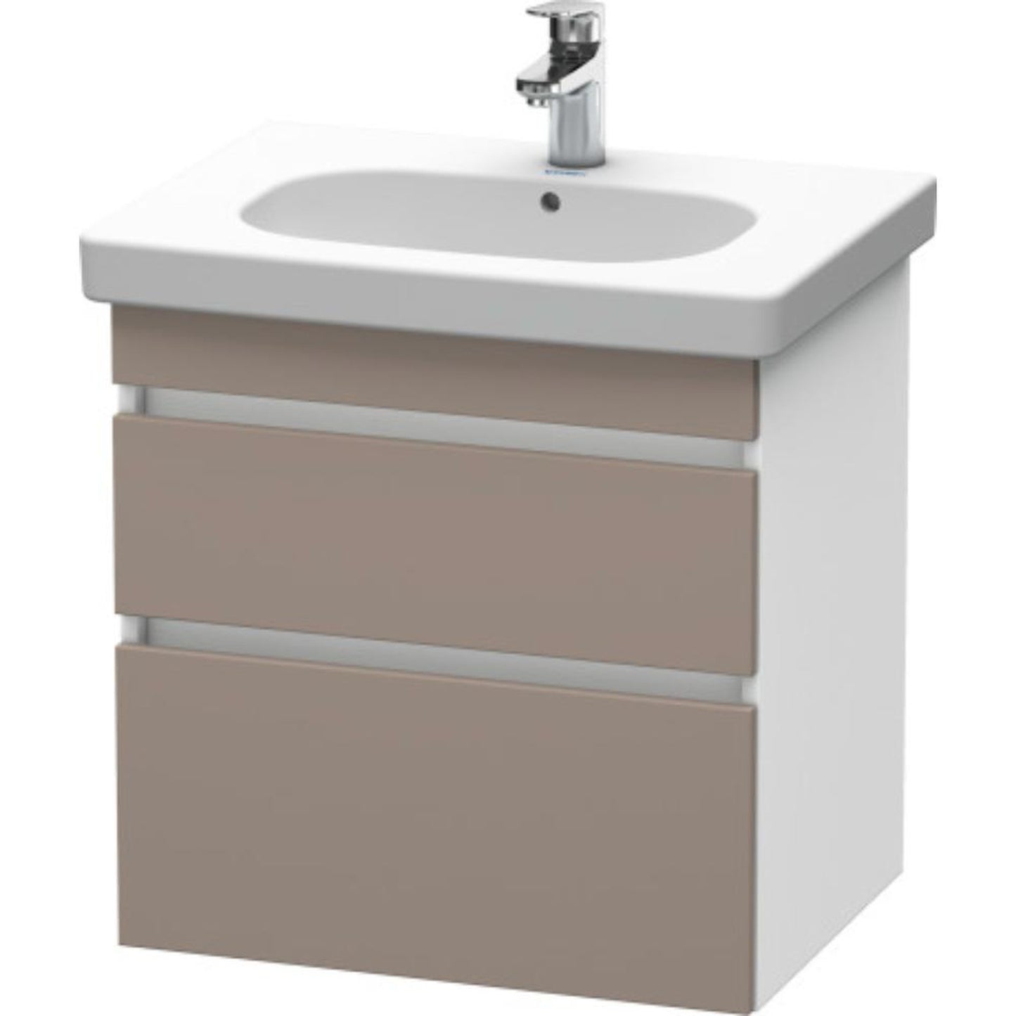 Duravit DuraStyle 24" x 24" x 18" Two Drawer Wall-Mount Vanity Unit in Basalt and White (DS648304318)