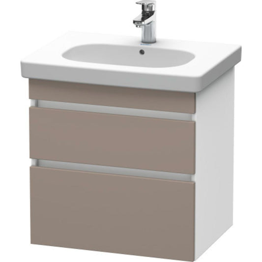 Duravit DuraStyle 24" x 24" x 18" Two Drawer Wall-Mount Vanity Unit in Basalt and White (DS648304318)