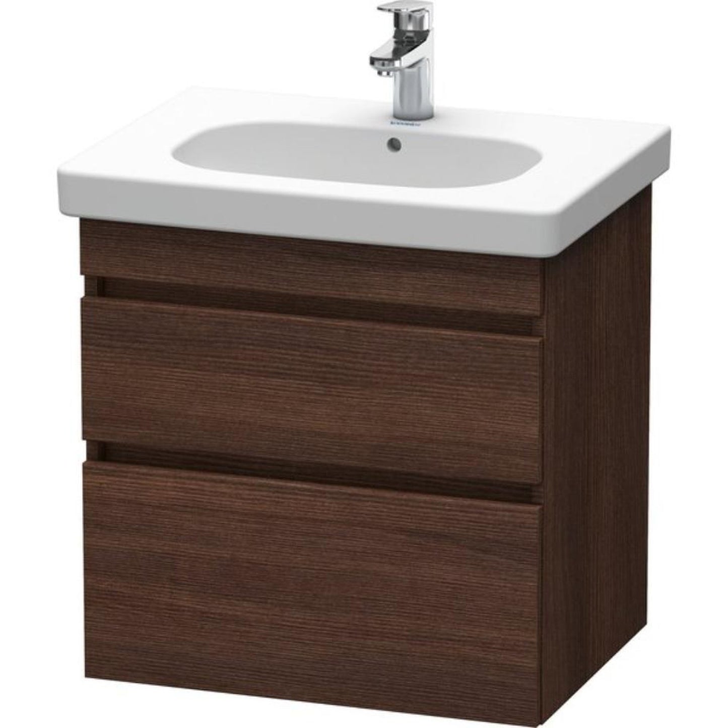 Duravit DuraStyle 24" x 24" x 18" Two Drawer Wall-Mount Vanity Unit in Chestnut Dark (DS648305353)