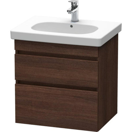 Duravit DuraStyle 24" x 24" x 18" Two Drawer Wall-Mount Vanity Unit in Chestnut Dark (DS648305353)