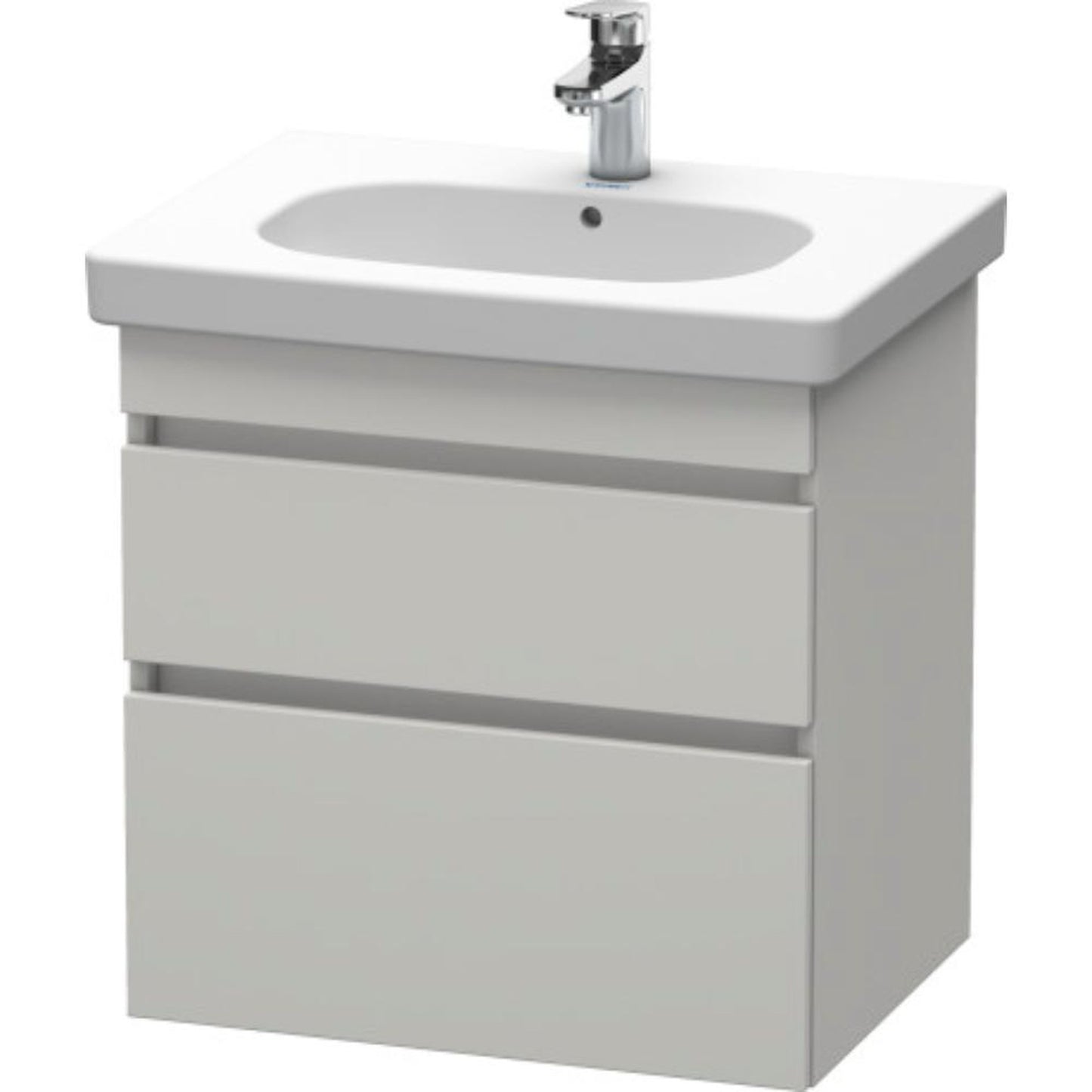 Duravit DuraStyle 24" x 24" x 18" Two Drawer Wall-Mount Vanity Unit in Concrete Grey Matt (DS648300707)