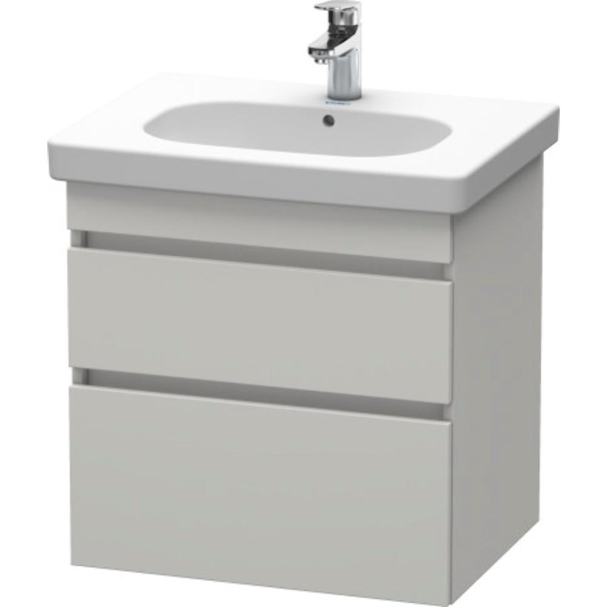 Duravit DuraStyle 24" x 24" x 18" Two Drawer Wall-Mount Vanity Unit in Concrete Grey Matt (DS648300707)