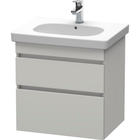Duravit DuraStyle 24" x 24" x 18" Two Drawer Wall-Mount Vanity Unit in Concrete Grey Matt (DS648300707)
