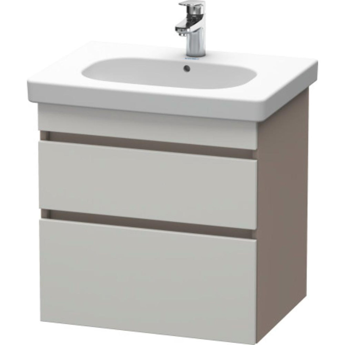 Duravit DuraStyle 24" x 24" x 18" Two Drawer Wall-Mount Vanity Unit in Concrete Grey Matt and Basalt (DS648300743)