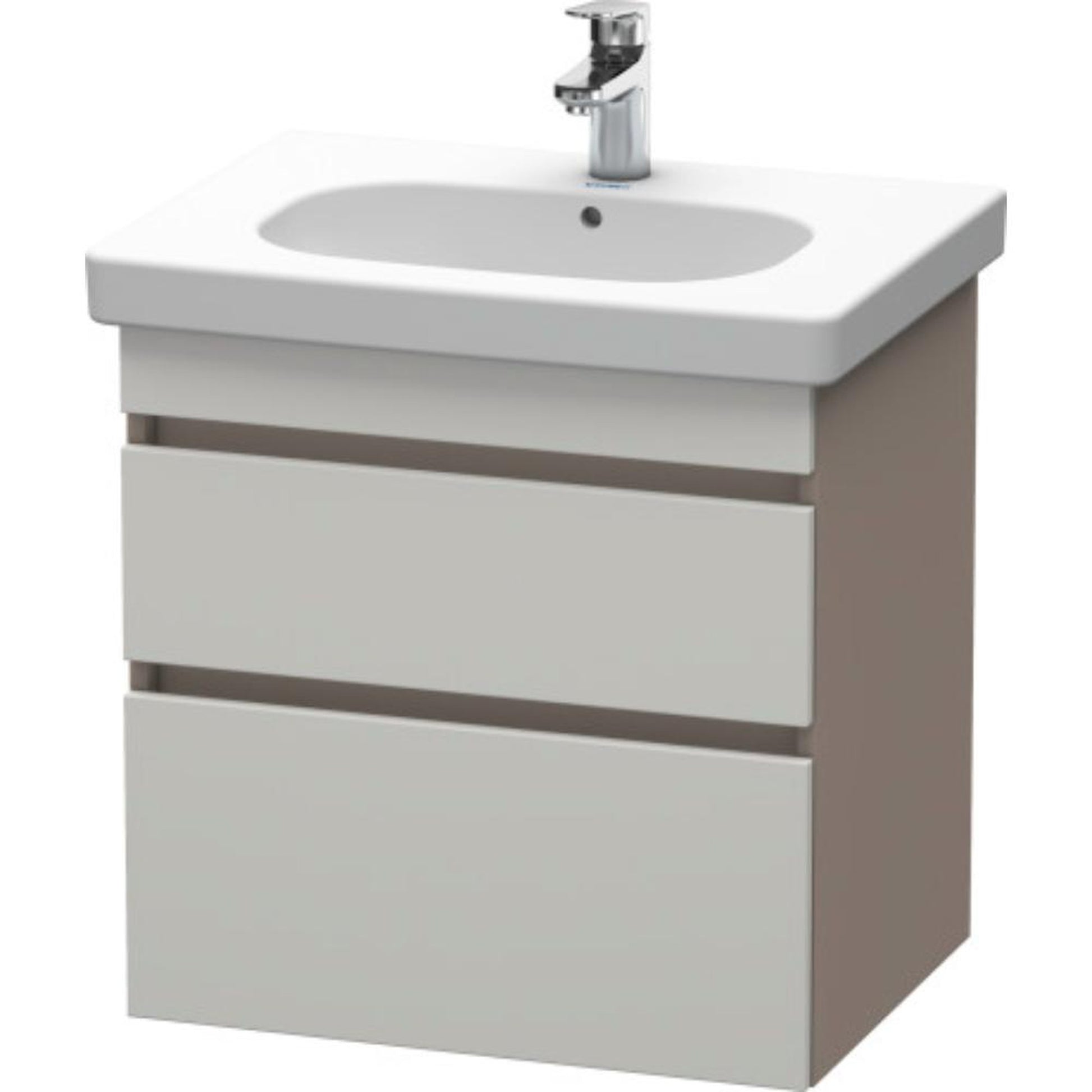 Duravit DuraStyle 24" x 24" x 18" Two Drawer Wall-Mount Vanity Unit in Concrete Grey Matt and Basalt (DS648300743)