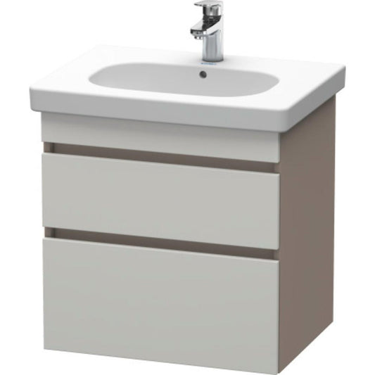Duravit DuraStyle 24" x 24" x 18" Two Drawer Wall-Mount Vanity Unit in Concrete Grey Matt and Basalt (DS648300743)