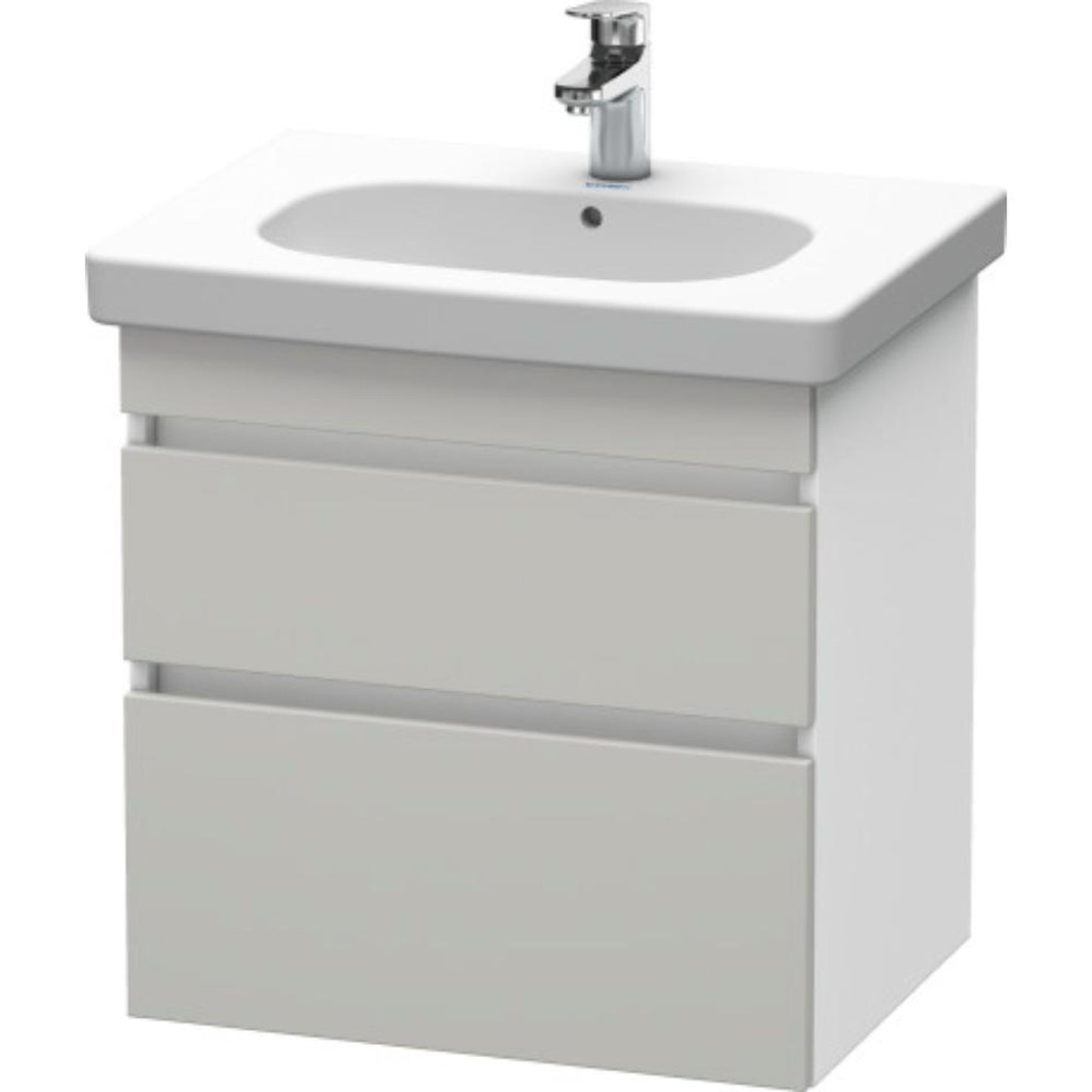 Duravit DuraStyle 24" x 24" x 18" Two Drawer Wall-Mount Vanity Unit in Concrete Grey Matt and White (DS648300718)