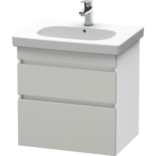 Duravit DuraStyle 24" x 24" x 18" Two Drawer Wall-Mount Vanity Unit in Concrete Grey Matt and White (DS648300718)