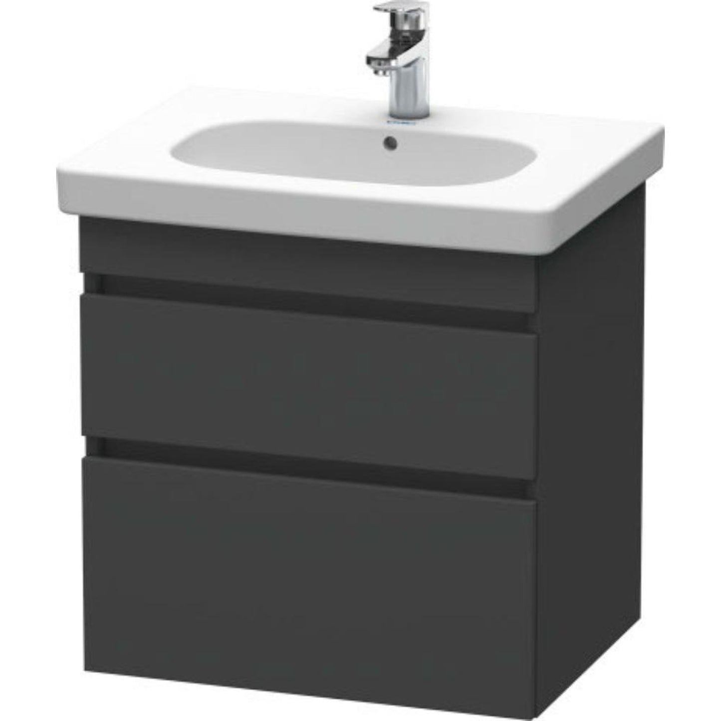 Duravit DuraStyle 24" x 24" x 18" Two Drawer Wall-Mount Vanity Unit in Graphite (DS648304949)