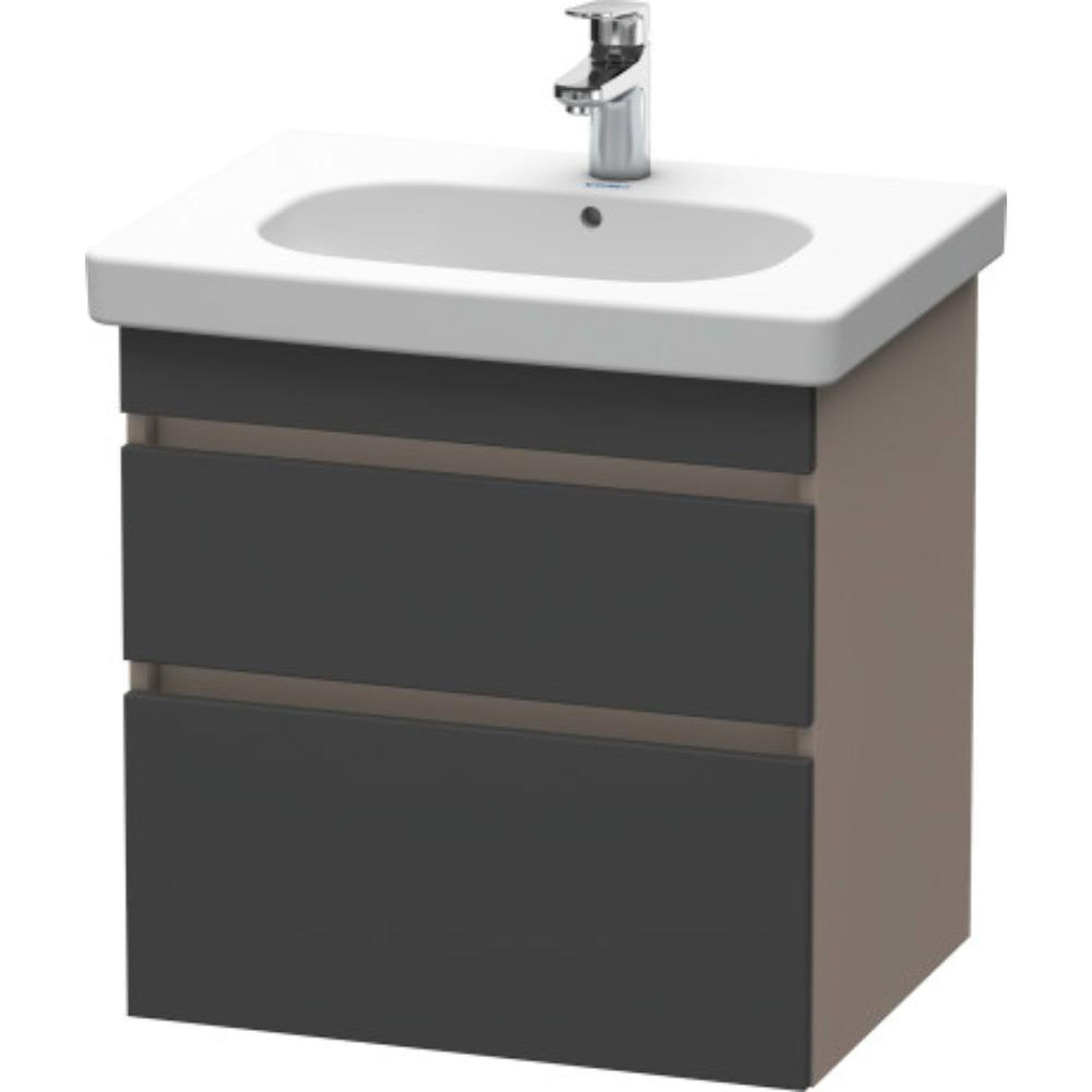 Duravit DuraStyle 24" x 24" x 18" Two Drawer Wall-Mount Vanity Unit in Graphite and Basalt (DS648304943)