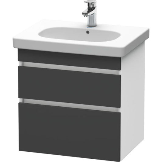 Duravit DuraStyle 24" x 24" x 18" Two Drawer Wall-Mount Vanity Unit in Graphite and White (DS648304918)