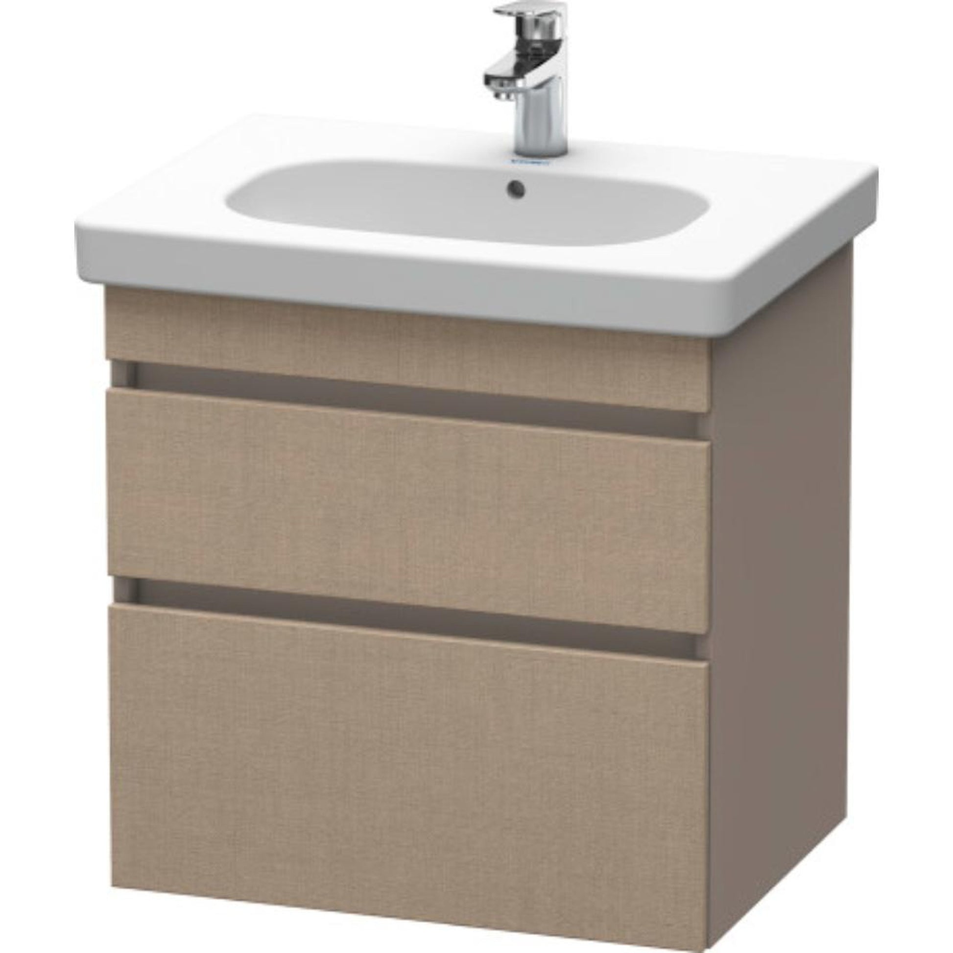Duravit DuraStyle 24" x 24" x 18" Two Drawer Wall-Mount Vanity Unit in Linen and Basalt (DS648307543)