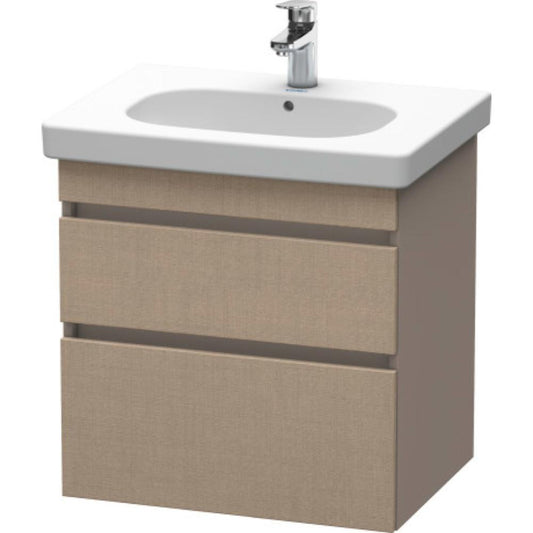 Duravit DuraStyle 24" x 24" x 18" Two Drawer Wall-Mount Vanity Unit in Linen and Basalt (DS648307543)