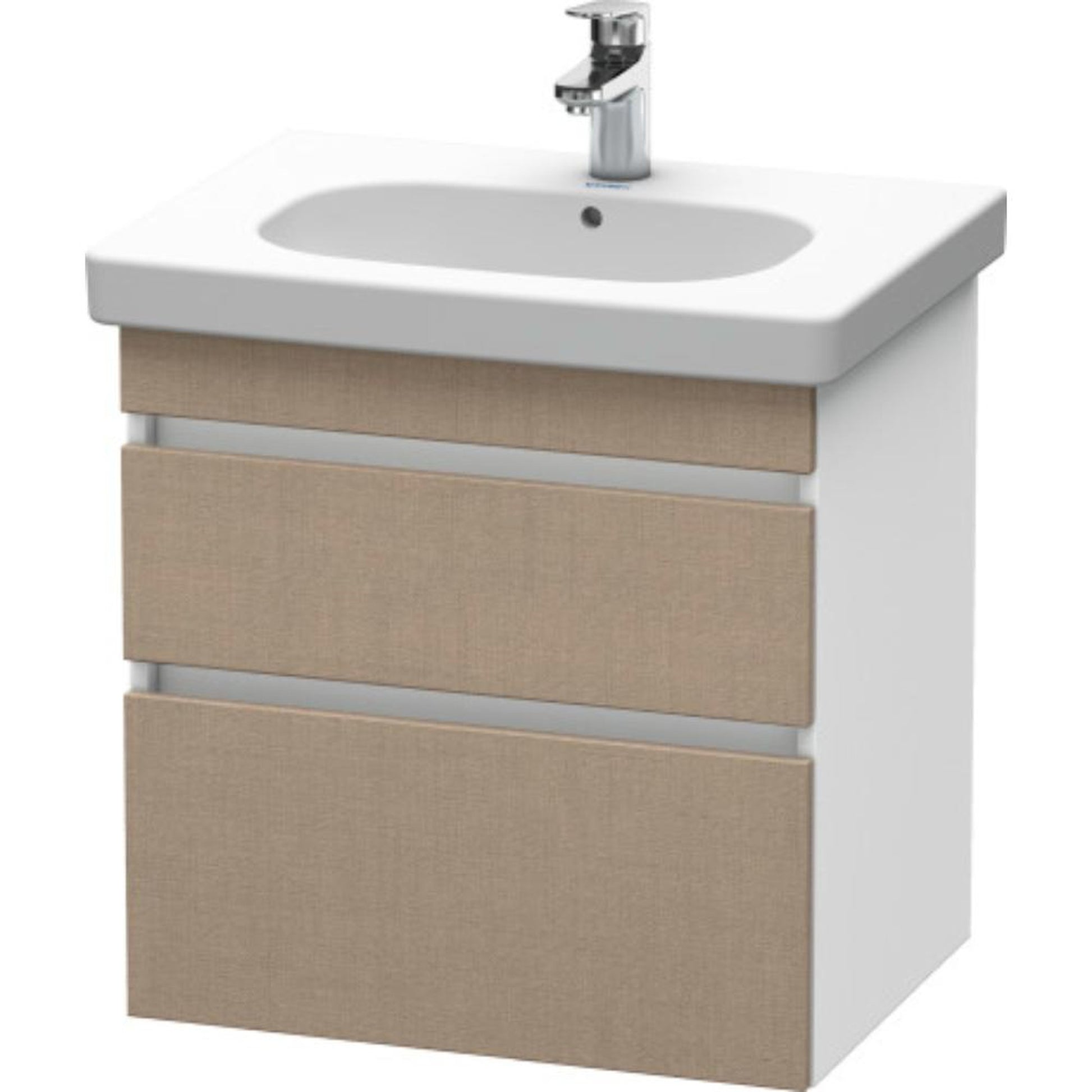 Duravit DuraStyle 24" x 24" x 18" Two Drawer Wall-Mount Vanity Unit in Linen and White (DS648307518)