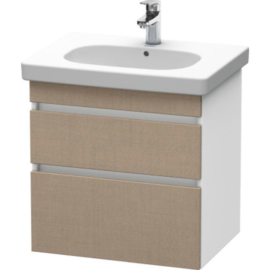 Duravit DuraStyle 24" x 24" x 18" Two Drawer Wall-Mount Vanity Unit in Linen and White (DS648307518)