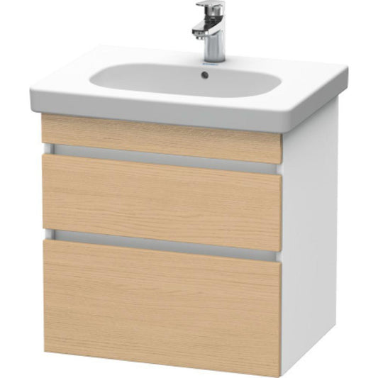 Duravit DuraStyle 24" x 24" x 18" Two Drawer Wall-Mount Vanity Unit in Natural Oak and White (DS648303018)