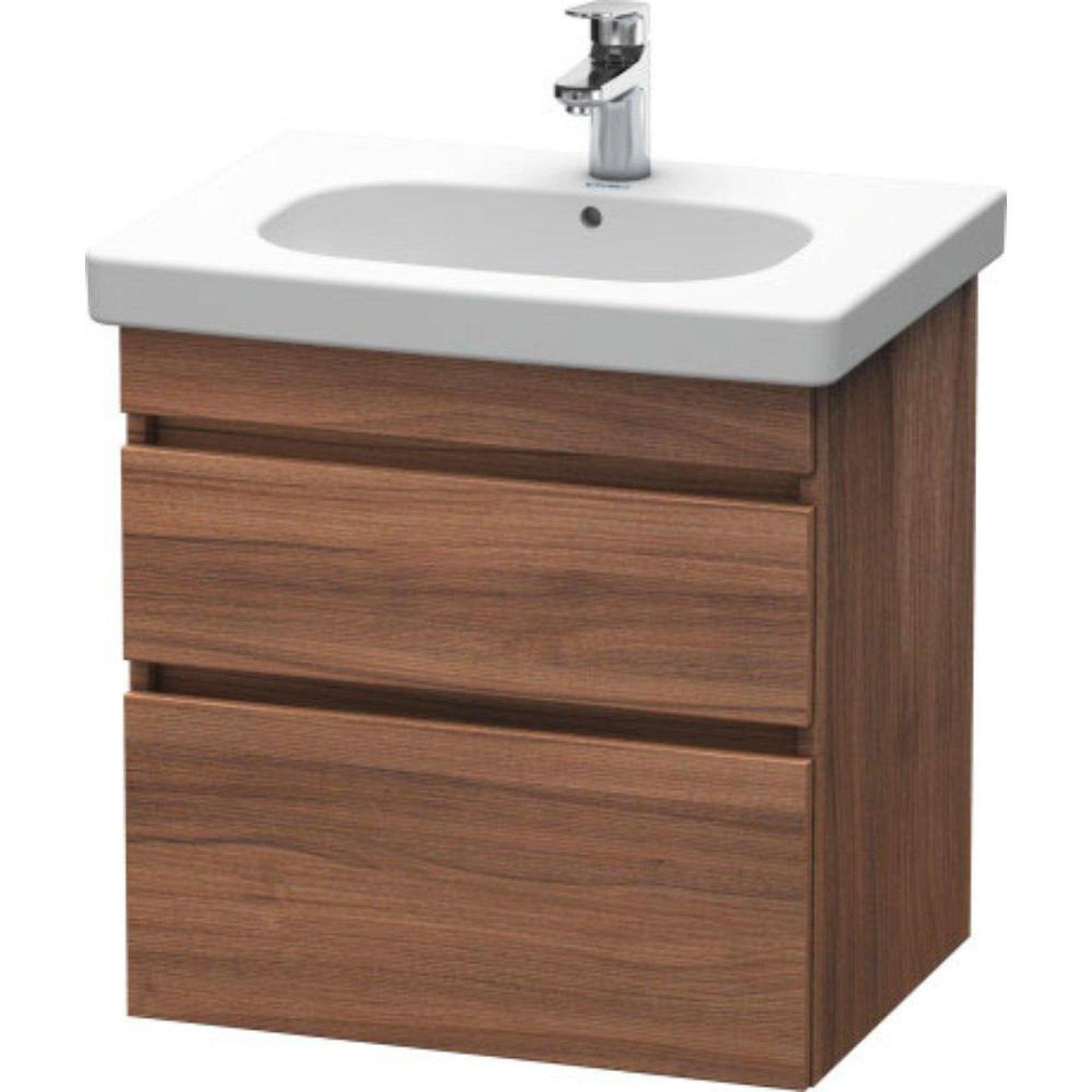 Duravit DuraStyle 24" x 24" x 18" Two Drawer Wall-Mount Vanity Unit in Natural Walnut (DS648307979)