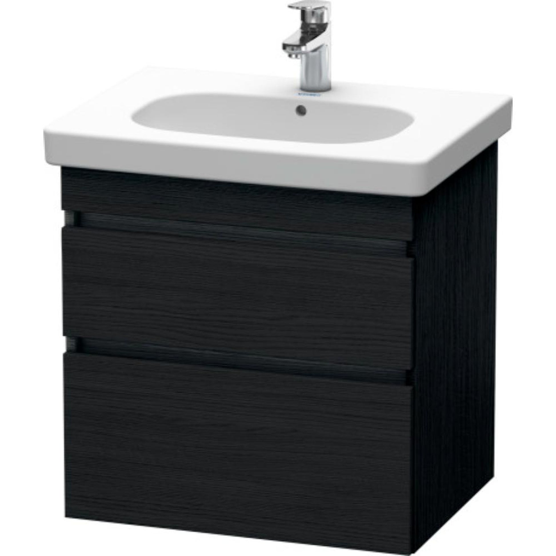 Duravit DuraStyle 24" x 24" x 18" Two Drawer Wall-Mount Vanity Unit in Oak Black (DS648301616)