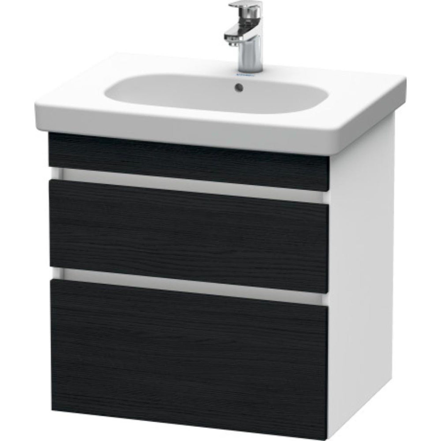Duravit DuraStyle 24" x 24" x 18" Two Drawer Wall-Mount Vanity Unit in Oak Black and White (DS648301618)
