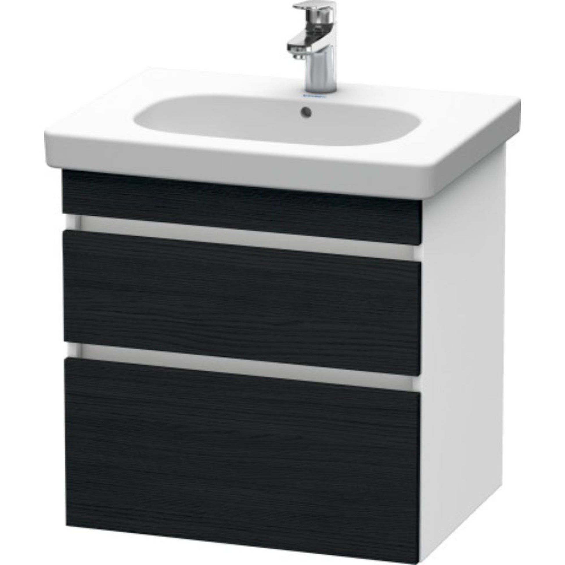 Duravit DuraStyle 24" x 24" x 18" Two Drawer Wall-Mount Vanity Unit in Oak Black and White (DS648301618)