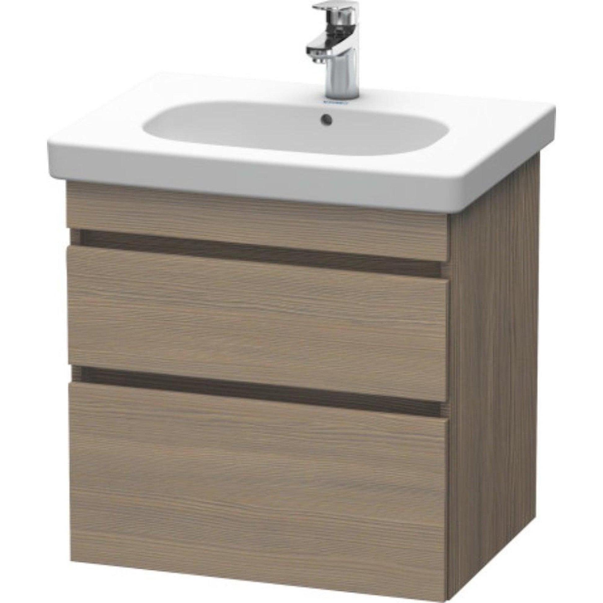 Duravit DuraStyle 24" x 24" x 18" Two Drawer Wall-Mount Vanity Unit in Oak Terra (DS648303535)