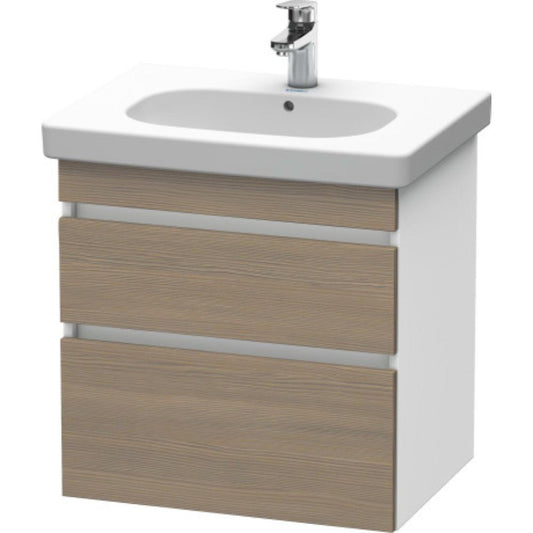 Duravit DuraStyle 24" x 24" x 18" Two Drawer Wall-Mount Vanity Unit in Oak Terra and White (DS648303518)